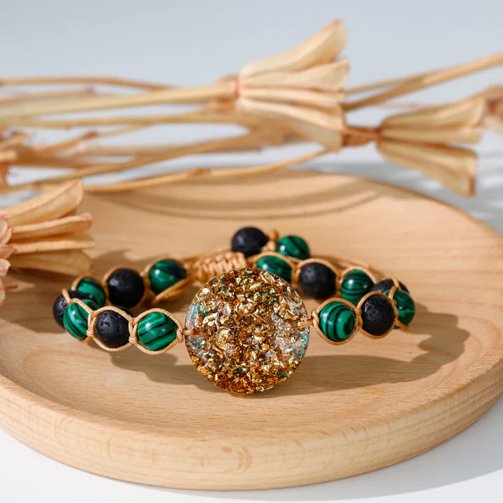 "Lotus Awakening" – Malachite Bracelet