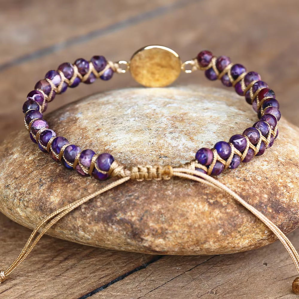 "Magical Purple Harmony Obsidian Bracelet" – The Perfect Balance of Positive Energy and Elegance