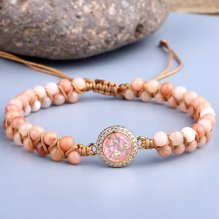 "Rose Harmony Sunstone Bracelet" – The Jewel of Love and Inner Peace