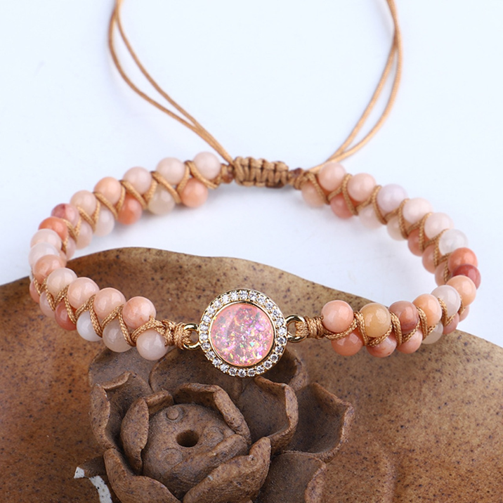 "Rose Harmony Sunstone Bracelet" – The Jewel of Love and Inner Peace