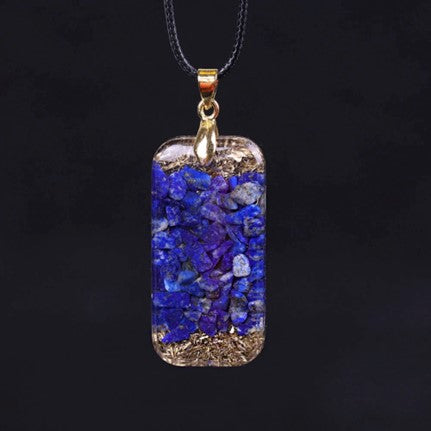 "The Light of Wisdom and Clarity" – Lapis Lazuli and Sri Yantra Orgonite Necklace