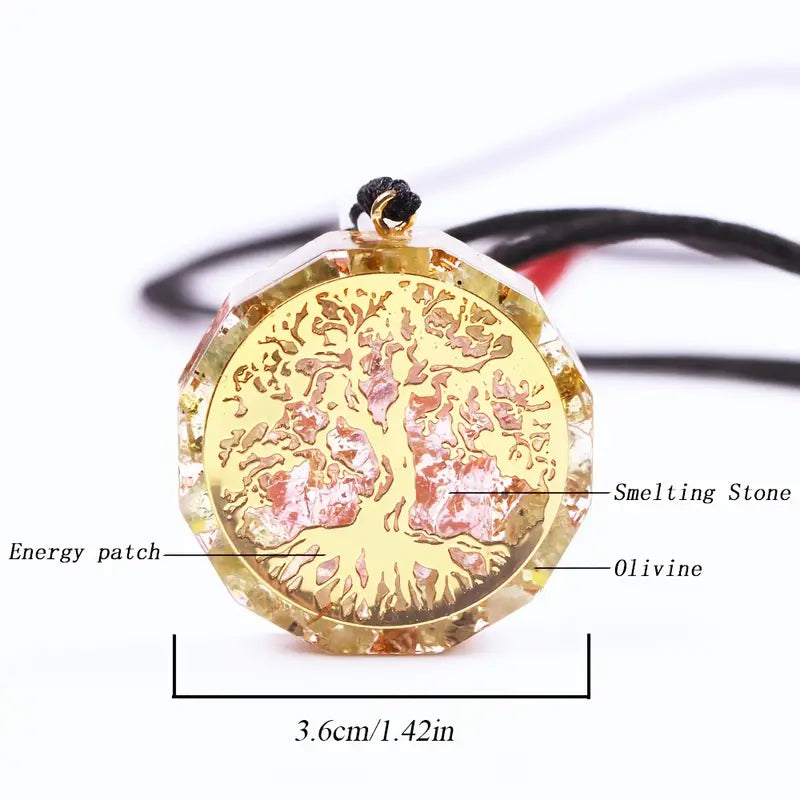 "Tree of Harmony" – Peridot Orgonite Necklace