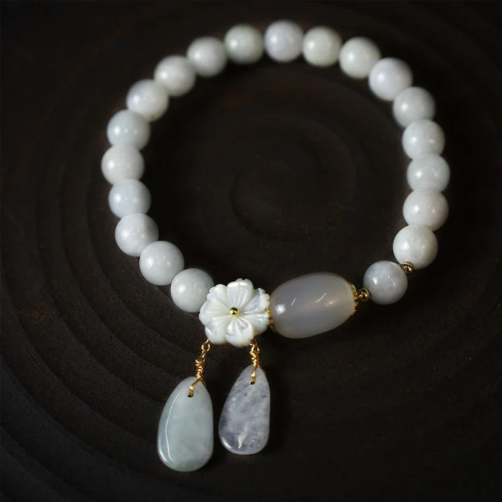 "White Jade Fortune Charm Bracelet"