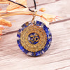"Flame of Wisdom" – Lapis Lazuli & AUM Orgonite Necklace
