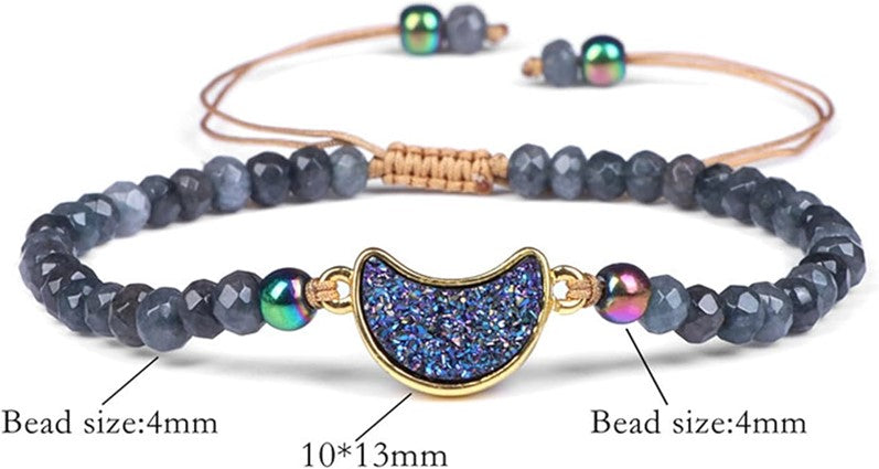 "Moonlight Magic" – Druzy Crescent Moon Bracelet