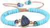 "Ocean Harmony" – Natural Stone Bracelet with Druzy Triangle Pendant