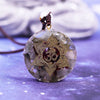 "Soul Light" – Garnet & Labradorite Lotus Flower Aum Orgonite Necklace