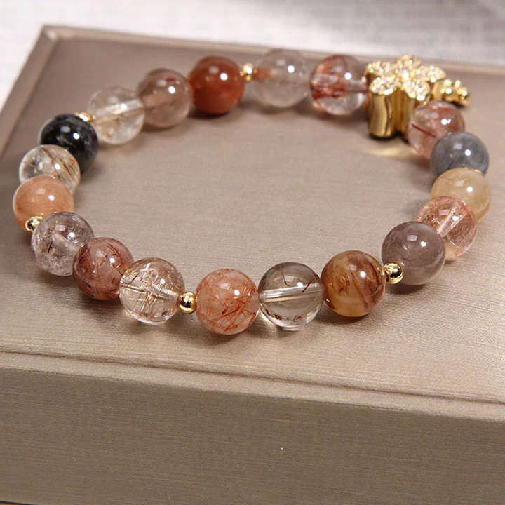 "Flower of Wealth" – Rutilated Quartz and Citrine Bracelet2